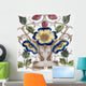 An Art Nouveau tile dating around 1890 with flower design Wall Mural