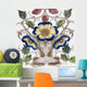 An Art Nouveau tile dating around 1890 with flower design Wall Mural