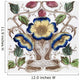 An Art Nouveau tile dating around 1890 with flower design Wall Mural
