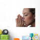 a woman is praying to god with hope Wall Decal