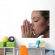 a woman is praying to god with hope Wall Decal