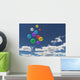 Balloons in the blue sky Wall Mural