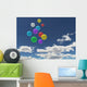 Balloons in the blue sky Wall Mural