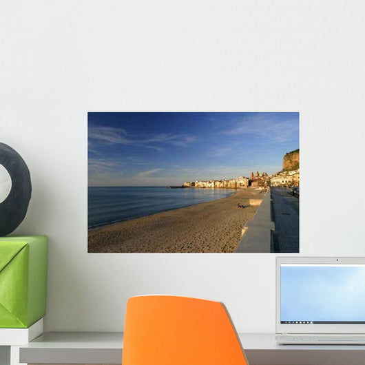 Beach and Town Cefalu Wall Decal