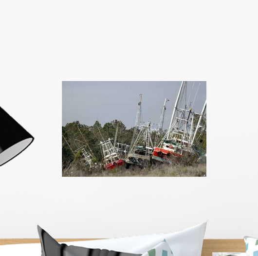 Grounded Shrimp Boats Wall Decal
