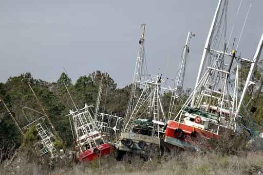 Grounded Shrimp Boats Wall Decal
