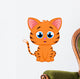 Cute cat cartoon Wall Decal