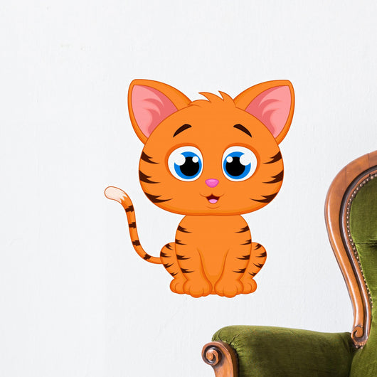 Cute cat cartoon Wall Decal