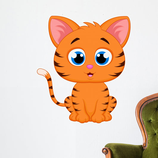 Cute cat cartoon Wall Decal