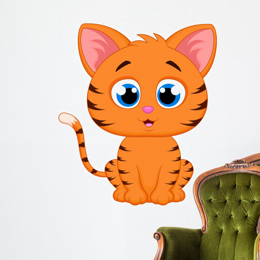 Cute cat cartoon Wall Decal