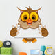 cute owl cartoon holding blank sign Wall Decal