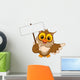 cute owl cartoon holding blank sign Wall Decal