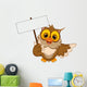 cute owl cartoon holding blank sign Wall Decal