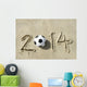 Brazil 2014 Soccer Football World Cup Message on Sand 
