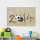 Brazil 2014 Soccer Football World Cup Message on Sand 