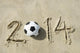 Brazil 2014 Soccer Football World Cup Message on Sand 