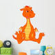 Cute Baby Dragon Cartoon Wall Decal