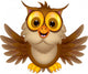 cute owl cartoon waving Wall Decal