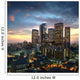 Los Angeles downtown at sunset, California 