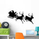 Santa Sleigh Silhouette Wall Decal