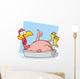 Smiling Turkey Bird Character In The Pan Giving A Thumb Up Wall Decal