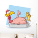 Smiling Turkey Bird Character In The Pan Giving A Thumb Up Wall Decal