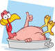 Smiling Turkey Bird Character In The Pan Giving A Thumb Up Wall Decal