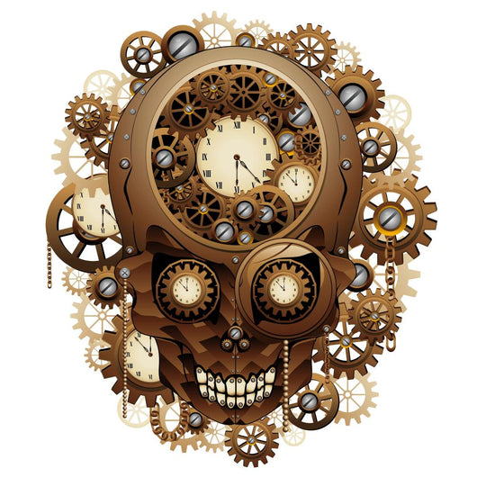 Steampunk Skull Vintage Style-Teschio Meccanismo Orologio 