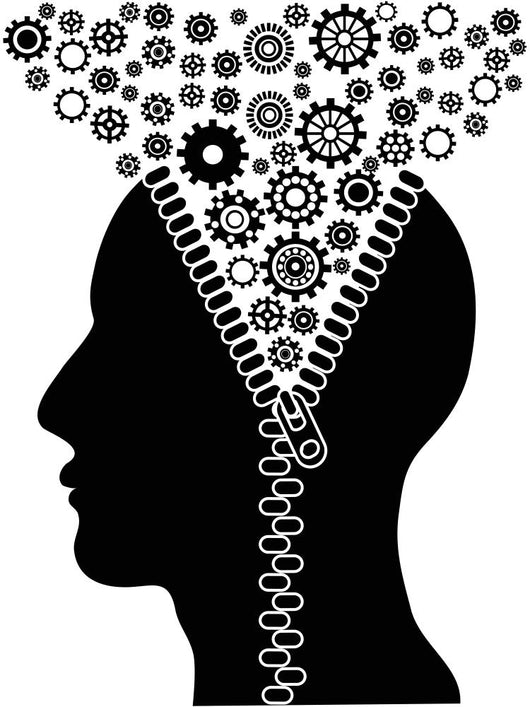 Unzipped Human Head With Cogs 