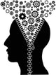 Unzipped Human Head With Cogs 