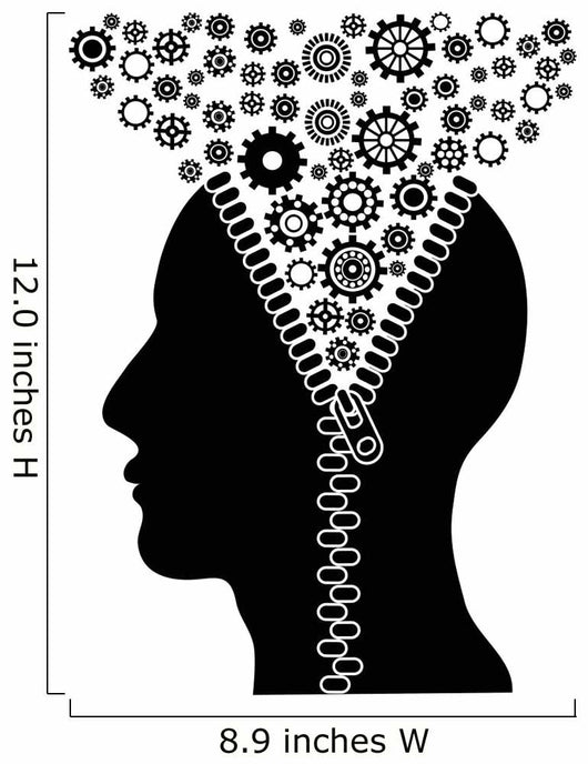 Unzipped Human Head With Cogs 