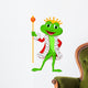 Cute king frog with royal stick Wall Decal