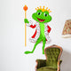 Cute king frog with royal stick Wall Decal