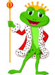 Cute king frog with royal stick Wall Decal
