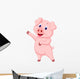 Cute pig cartoon presenting Wall Decal