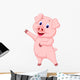 Cute pig cartoon presenting Wall Decal