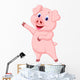Cute pig cartoon presenting Wall Decal