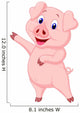 Cute pig cartoon presenting Wall Decal