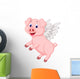 Cute Pig Cartoon Flying 