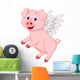 Cute Pig Cartoon Flying 