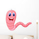 Cute pink worm cartoon Wall Decal