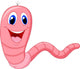 Cute pink worm cartoon Wall Decal