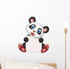 Cute panda cartoon holding blank sign Wall Decal