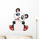 Cute panda cartoon holding blank sign Wall Decal