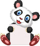 Cute panda cartoon holding blank sign Wall Decal