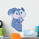 Cute squirrel cartoon holding blank sign Wall Decal