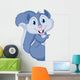 Cute squirrel cartoon holding blank sign Wall Decal