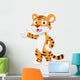 Cute tiger cartoon giving thumb up Wall Decal