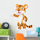 Cute tiger cartoon giving thumb up Wall Decal