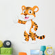 Cute tiger cartoon giving thumb up Wall Decal